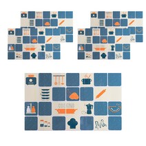 AnTs 주방용품 오일 방수 스티커 블루 주방용품, 5개입