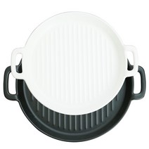 바람 체리쉬 핸들접시 2p 세트, 1세트, 화이트 접시S + 블랙접시 L, 화이트,블랙