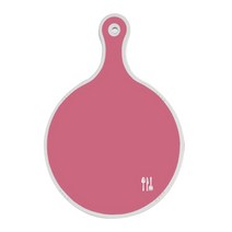 로엠디자인 양면 원형 서빙 도마 보드 핑크, 노란장미넝쿨, 1개