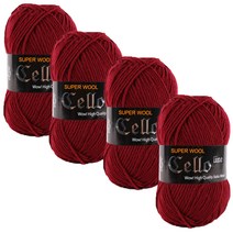 마마니트 첼로 뜨개실 4p, 905 와인, 4개