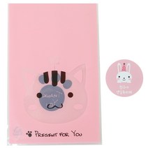 황씨네도시락 비접착 애니멀 봉투 고양이 100p + 스티커 토끼 친구야 생일 축하해 100p, 1세트