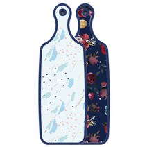 로엠디자인 블루에디션 양면 서빙 도마 블루톤플라워, 자국옥색, 1개
