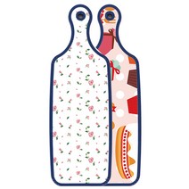 Loem 블루에디션 서빙 양면도마 꼬마도넛, 적자색장미화이트, 1개