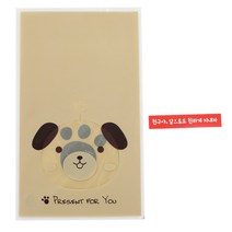 황씨네도시락 비접착 애니멀 봉투 강아지 50p + 스티커 빨강띠지 친구야 앞으로도 친하게 지내자 50p, 1세트