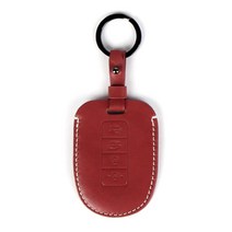 네임드컴퍼니 Origin 기아 4버튼 가죽 스마트키 케이스 K01 포르테쿱, 레드와인