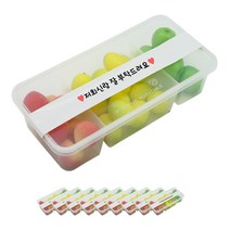 도나앤데코 PP일회용 내열 3칸 긴 사각도시락 용기 10p + 띠지스티커 화이트 저희신랑 잘부탁드려요 10p, 1세트