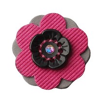 패션포인트 레자꽃잎 패치장식 32mm, 핑크, 1개