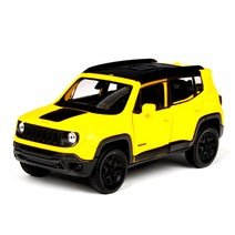 웰리 1/32 SUV 지프 레니게이드 트레일 호크 다이캐스트, 옐로우