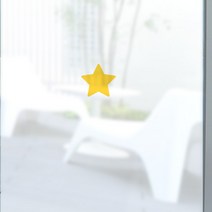 디자인수풀 컬러 안개 창문용 시트지, 심플 옐로우 스타