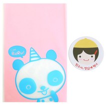황씨네도시락 비접착 야미봉투 팬더 50p + 스티커 노랑모자 걸 50p, 1세트