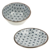 디어리빙 그레이젠 볼 & 접시 혼합 2p 세트, 1세트, 삼각별 볼 9.5cm + 삼각별 접시 10cm