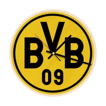 모두의팩토리 세계축구팀 로고인쇄 자작나무 벽시계 원형 23cm, 22 도르트문트