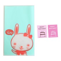 황씨네도시락 비접착 야미봉투 토끼 50p + 케이크 생일 스티커 핑크 50p, 1세트