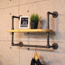 인파이프 BSH300 파이프원목 멀티 벽선반_아카시아 티크 벽선반, 파이프규격15A-1000-300