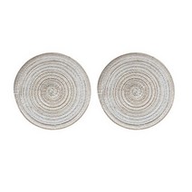 아리코 키친 원형위빙 테이블매트 2p, 오트밀, 18cm
