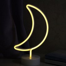 젊은이마켓 LED 네온사인 스탠드 무드등, 초승달
