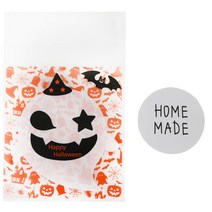 황씨네도시락 접착 할로윈 큐티 유령 쿠키봉투 50p + 홈메이드 스티커 대 50p, 1세트