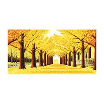 ZKF 십자수 DIY 세트, 1세트, 황금 빛 가을길 A