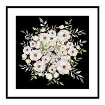 더윤 북유럽 캔버스액자 FLO0006 CA 정사각형, 메탈블랙