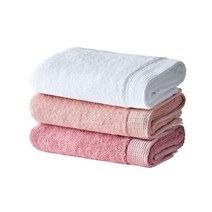소프트터치 뱀부얀 호텔수건 170g 40 X 80 cm, 핑크톤(진핑크, 연핑크, 화이트), 3개