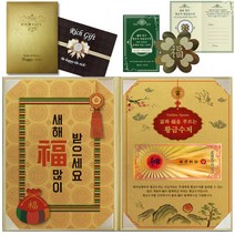 럭키심볼 황금지폐 + 새해복 많이 받으세요 속지 + 리치골든빌 고급케이스 A4 + 복네잎 스티커, 황금수저, 1세트