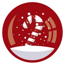 스티키데코 크리스마스 스티커 스노우볼 지팡이 사탕 소, 레드(687), 40개입