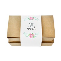 도나앤데코 크라프트 일회용 종이도시락 중사이즈 20p + 와이드띠지 you are loved 10p, 1세트