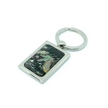 더누리코리아 전통 자개 사각 열쇠고리 용 + 하드 케이스, 1개