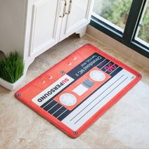 지이피 레트로 빈티지 카세트 테이프 러그 매트, C