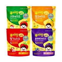 퓨어잇 내이브로 치즈 큐브 4종 세트, 사과   치즈 혼합맛, 딸기   치즈 혼합맛, 망고   치즈 혼합맛, 블루베리   치즈 혼합맛, 1세트