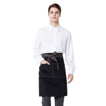 소망 허리형 Medium 단색 앞치마 A313, 블랙, 1개