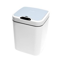 제이라인 발로 톡 쳐도 열리는 스마트 센서 휴지통 15L, 화이트, 1개