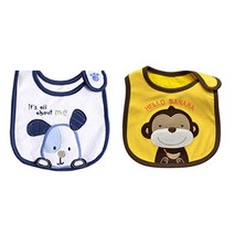 엠케이 남아용 아기를 위한 면 턱받이, 랜덤 발송, 2개입