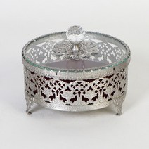 크레디스 엔틱메탈 원형 보석함, 주석