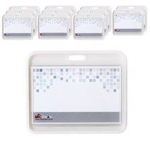 빅드림 가로형 아크릴 ID 명찰 VIC-6027, 화이트, 12개입