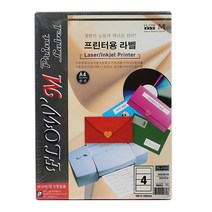 쁘띠팬시 인덱스용 라벨지 FL4104, 4칸, 100개입