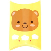 도나앤데코 큐트 애니멀 선물포장 반달상자, 노랑(곰돌이), 10개입