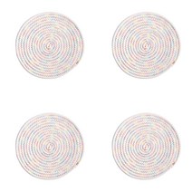 저스틴 도톰짜임 원형 테이블매트 4p, 블랙옐로우라인, 18cm