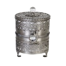 크레디스 엔틱메탈 매화 원통 휴지통 스몰, 주석, 1개