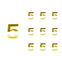 쁘띠팬시 입체문자 스티커 30 x 30 mm, 금색 숫자5, 10개입