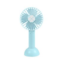 히키스 클로버 저소음 대용량 휴대용 무선 핸디선풍기, 블루
