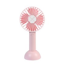 히키스 클로버 저소음 대용량 휴대용 무선 핸디선풍기, 핑크, 본상품선택