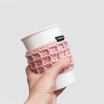 슬로우모먼츠 코바늘 DIY패키지 와플 컵홀더, 1세트, 페일핑크