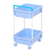 리빙스마일 직사각 정리함 2단, 블루