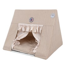 레드퍼피 런치 레인 펫 하우스, 스트라이프브라운