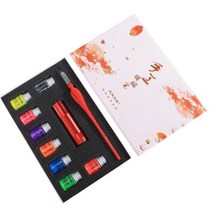 멜팅홈 쥬얼리 형광잉크 크리스탈 유리 만년필 세트, 0.5mm, 레드