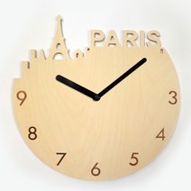 다니우드 파리 이니셜 넘버 블랙바늘 벽시계, 자작나무