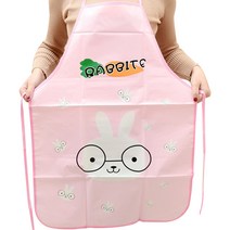 마켓피오 주방 일회용 PVC 방수 캐릭터 앞치마, 토끼, 10개입