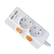 카닉스 타노스 2포트 USB 멀티콘센트 2구, 5m, 1개