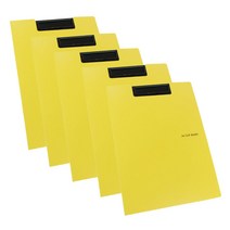 드림산업 칼라 컬렉터 클립보드 A4, 노랑, 5개